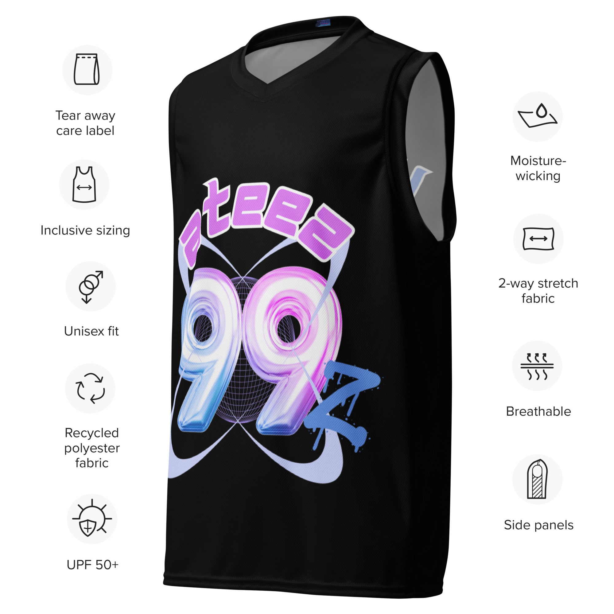 ateez 99z: yunho - basketball jersey (recycled material) – deux-lu-lu